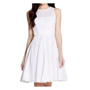 Eliza J Eyelet Lace Fit & Flare Romantic Floral Cotton Summer Dress Size 4